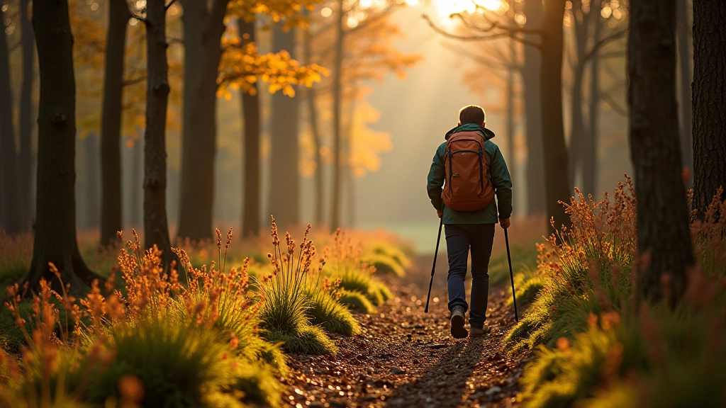 Hiker exploring Czech forest trail surrounded by natural landscape